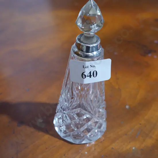 Sterling silver topped scent bottle