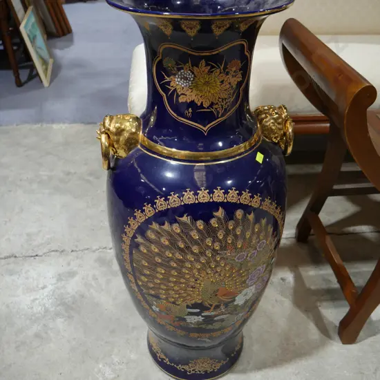 Large blue vase