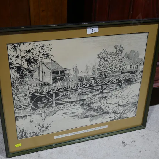 Montreal street bridge Christchurch print