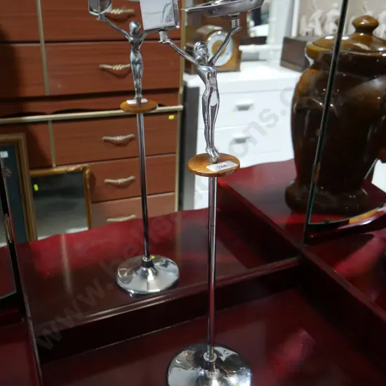 Art deco chrome smoker stand