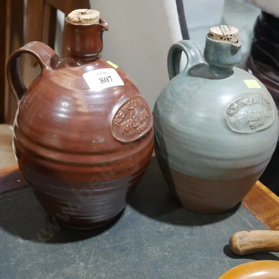 2 Robinson Bros Stoke stoneware pots