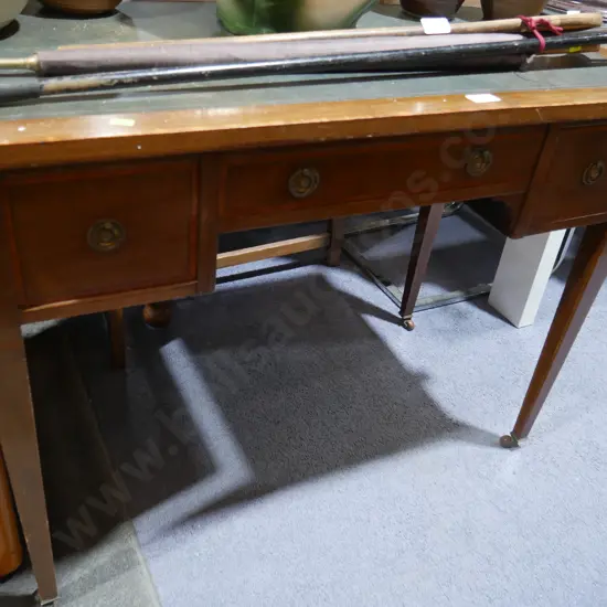 Hall table, leather top
