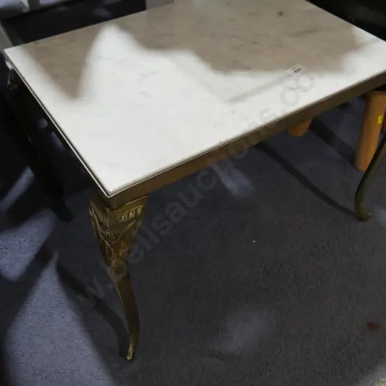 Brass & marble side table