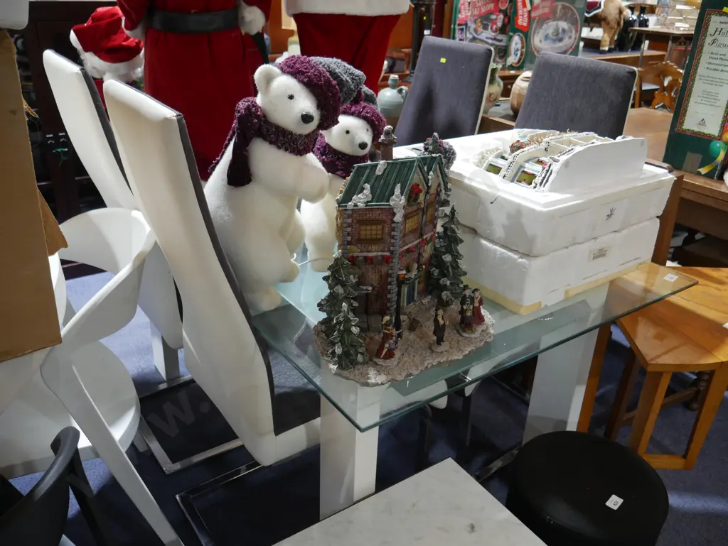 Glass top table & 4 chairs Image 1++