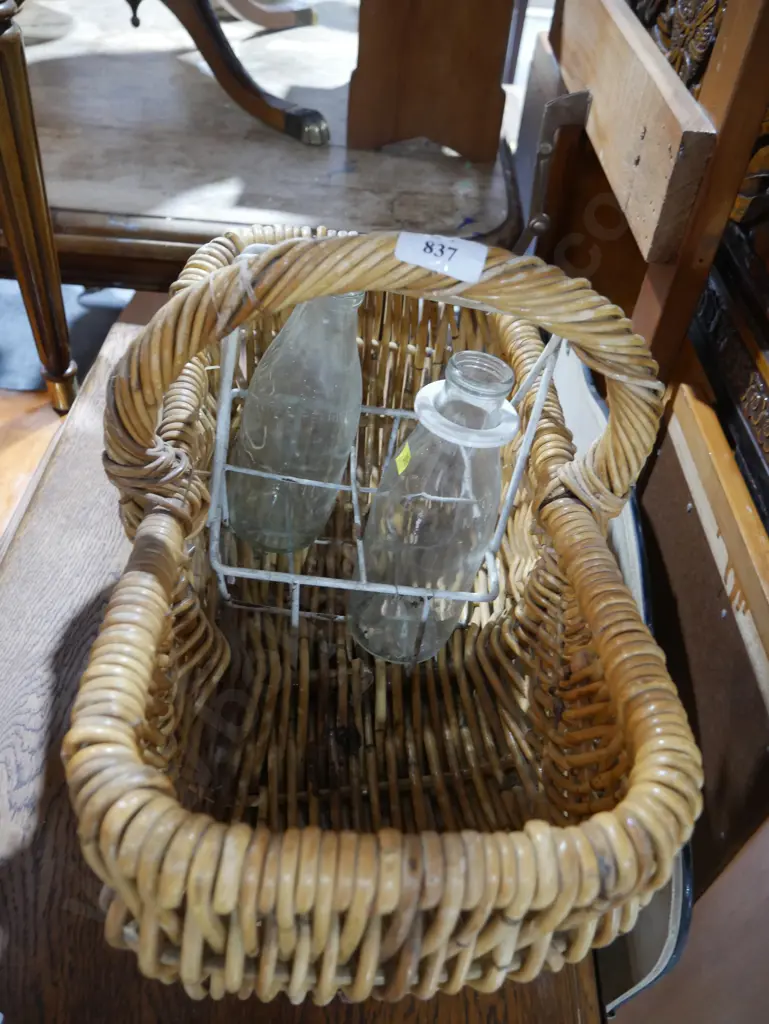 cane baskets & milk bottles Image 1++