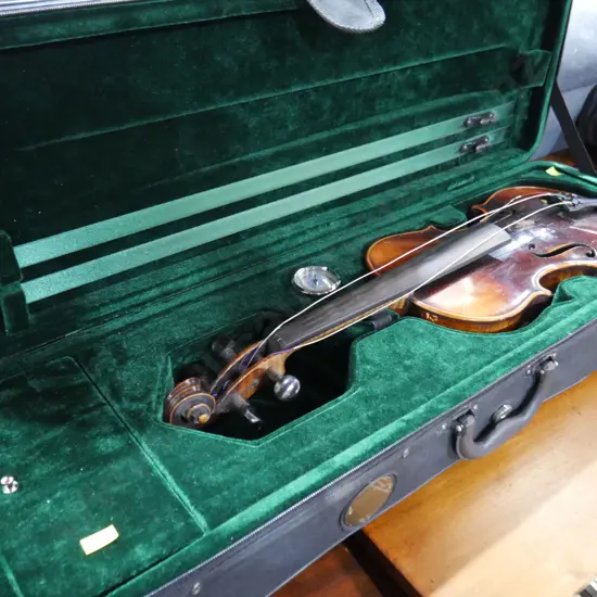 Cased violin