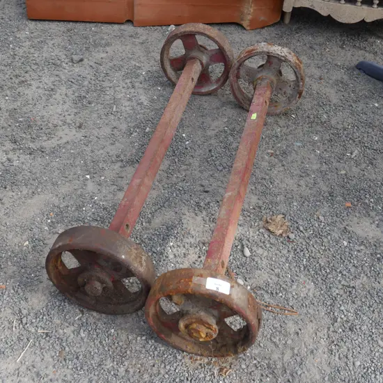 Cart wheels and axles