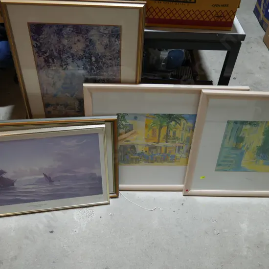 5 framed artworks