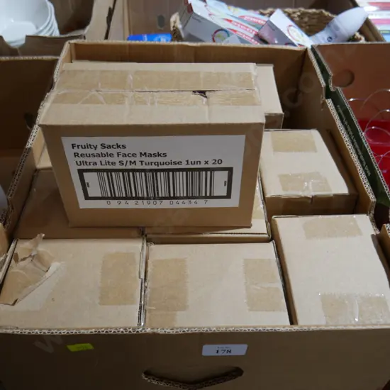 Box of reusable face masks