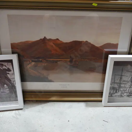 Three framed pictures