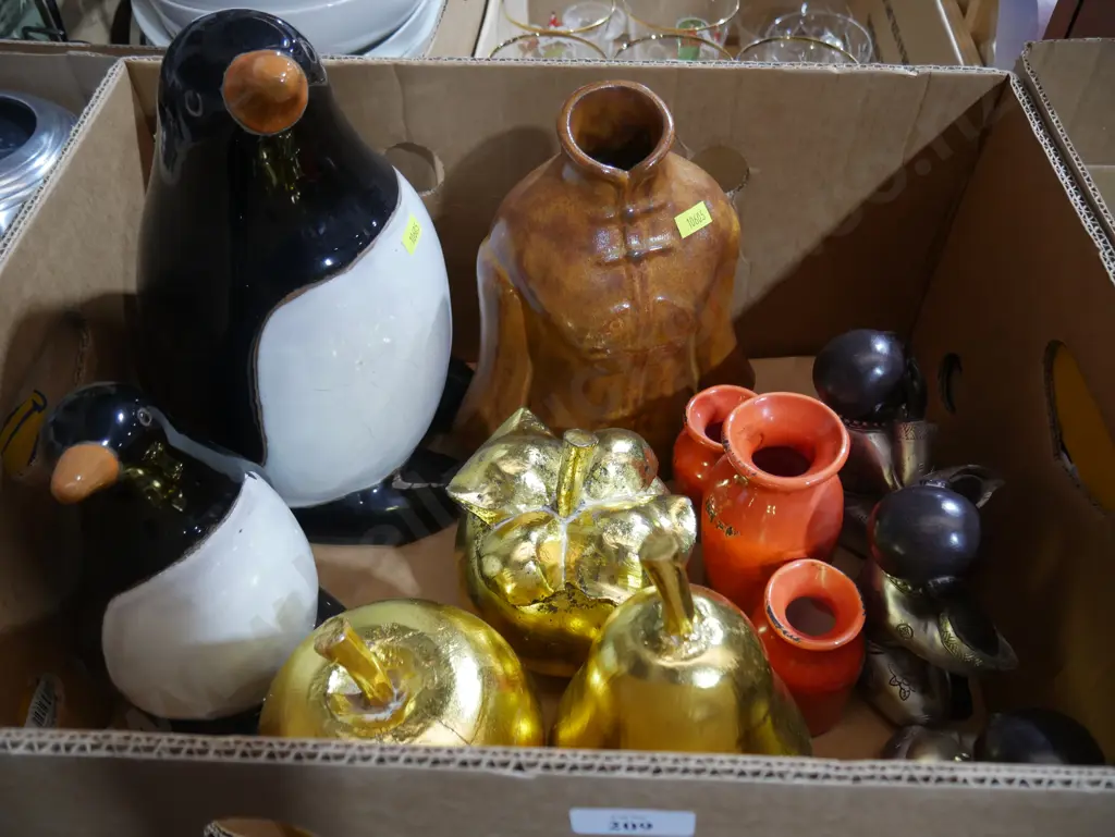 Penguin figurines, fruit ornaments etc Image 1++