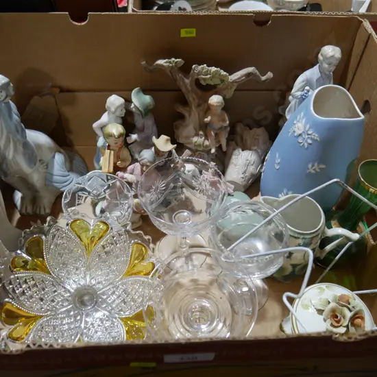 Figurines, glassware, vases