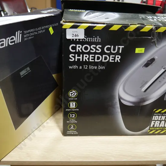 Paper shredder and scales