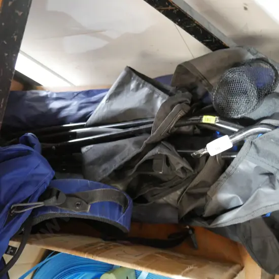 Backpack, camp chairs