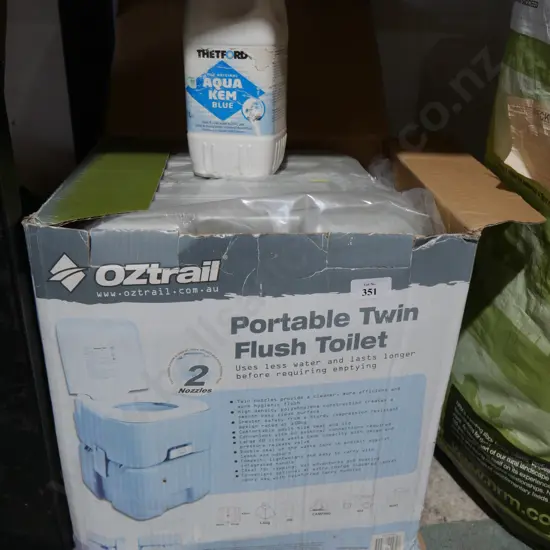 Portable toilet and liquid