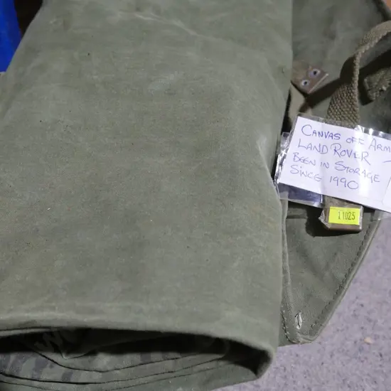 Canvas off army Land Rover