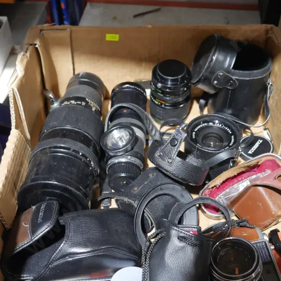 Assorted cameras and lenses