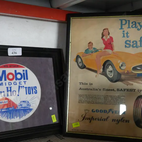 Mobil and Goodyear signs