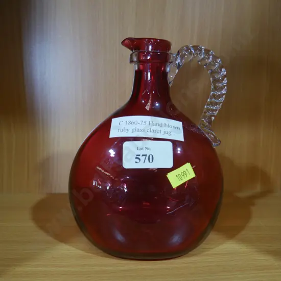 Ruby glass claret jug
