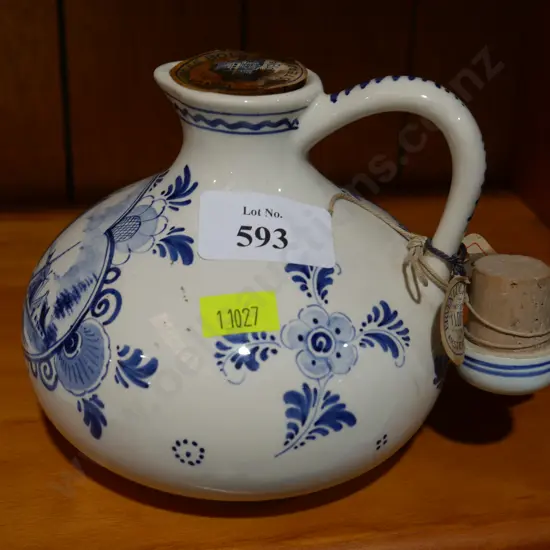 Delft decanter of cherry whiskey liquor