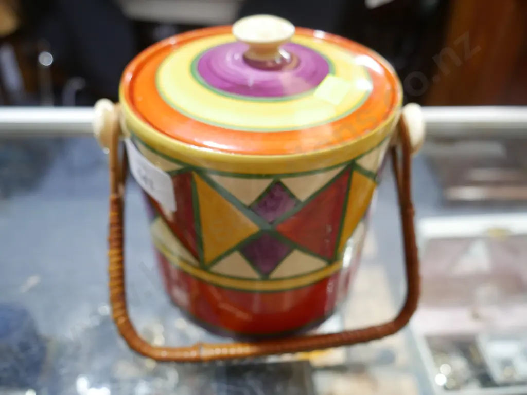 Clarice Cliff bizarre biscuit barrel Image 1++