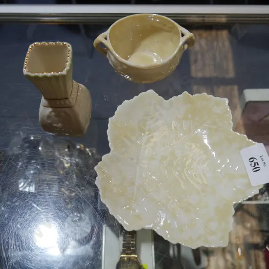 Three pieces of Belleek china