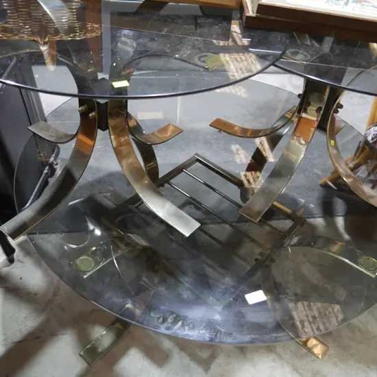 3 glass top tables