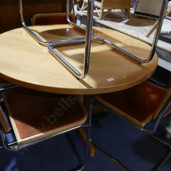 Round dining table and 6 chairs