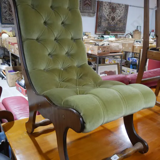 Deep buttoned nursing chair