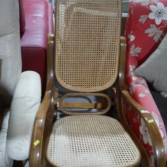 Cane back rocking chair