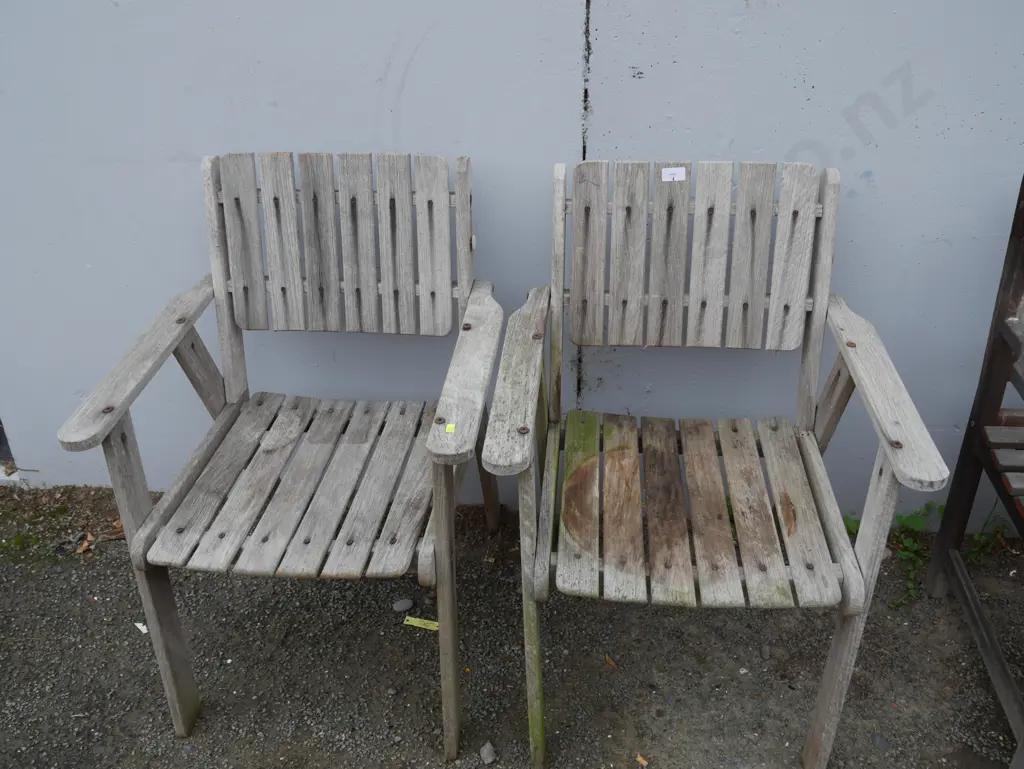 Two wooden outdoor chairs Image 1++