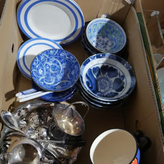 Blue and white china, E.P ware etc