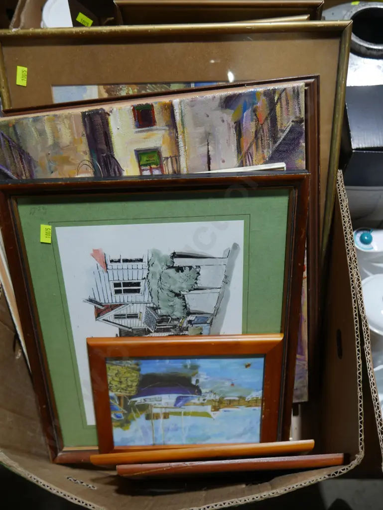 Box of assorted artworks Image 1++