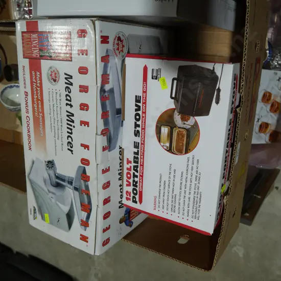 Portable stove, meat mincer etc