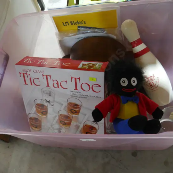 Glassware, clock etc