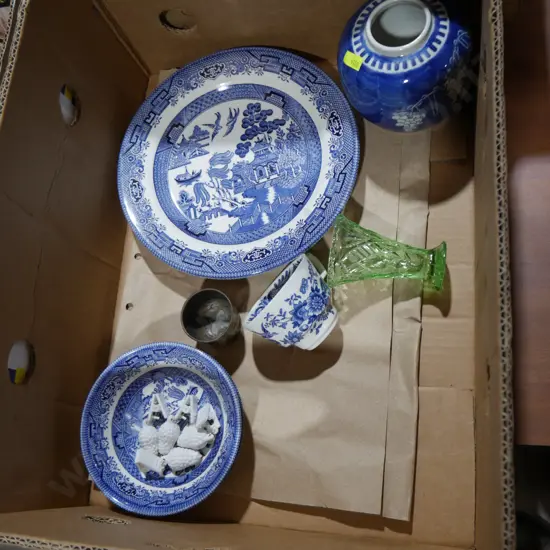 Blue and white china etc