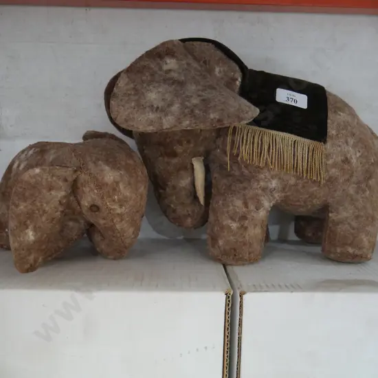 2 felt elephants
