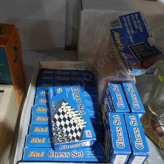 Assorted chess sets etc