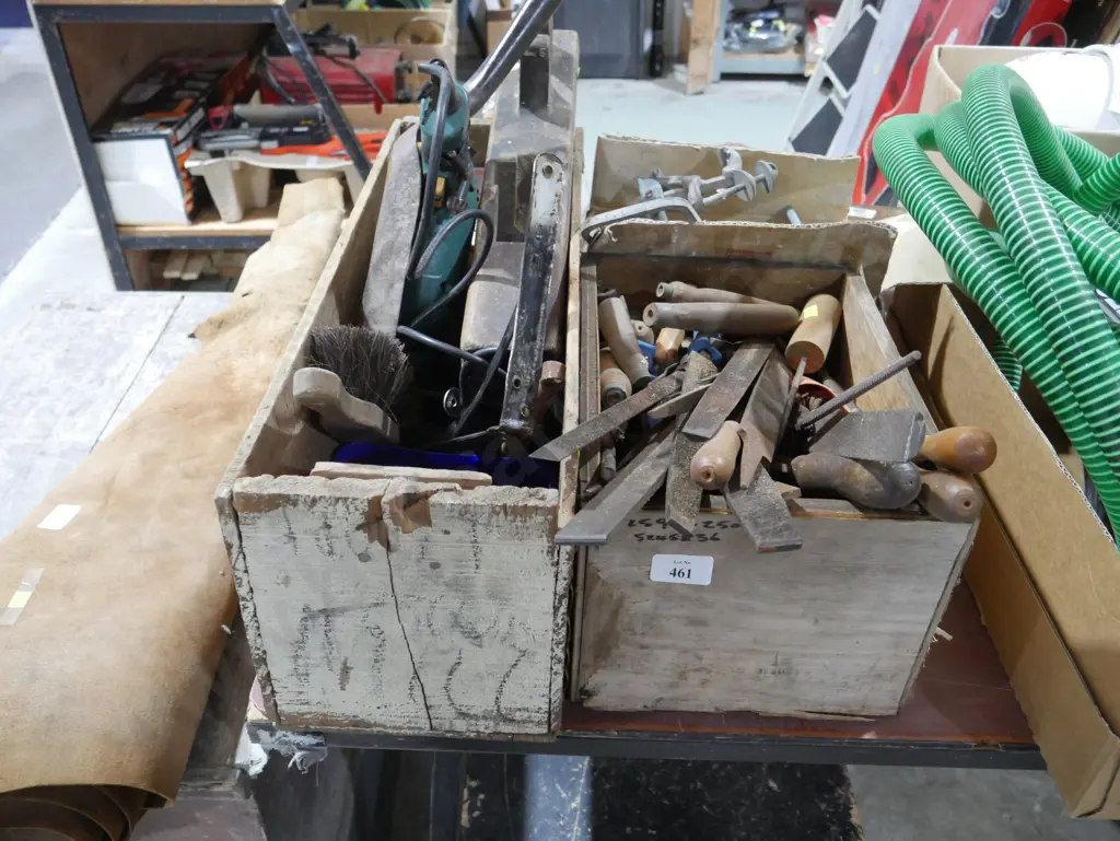 Three boxes of assorted files, tools etc Image 1++