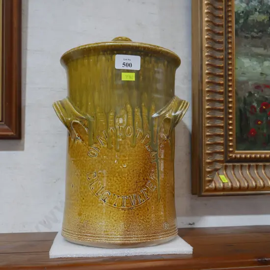 Brightwater pottery lidded crock