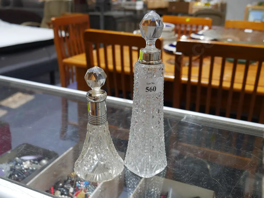 2 sterling silver topped perfume bottles Image 1++