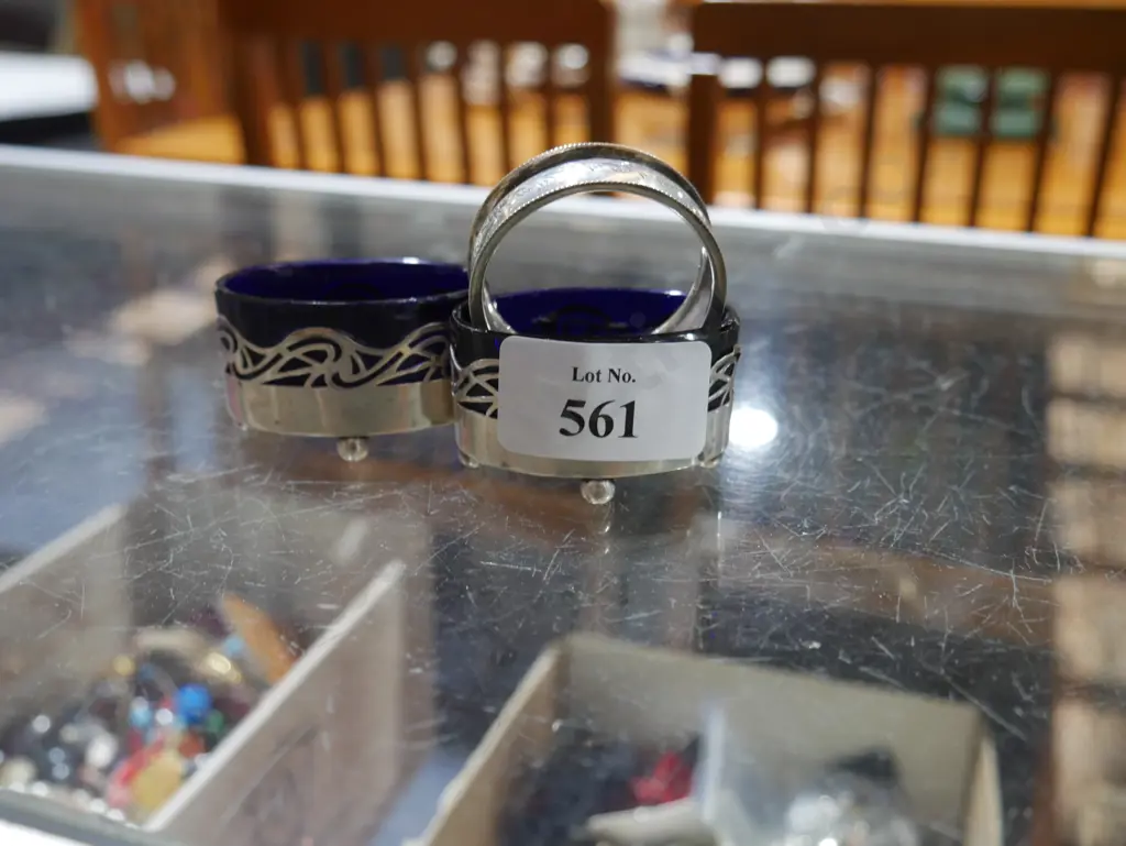 2 sterling silver open salts etc Image 1++