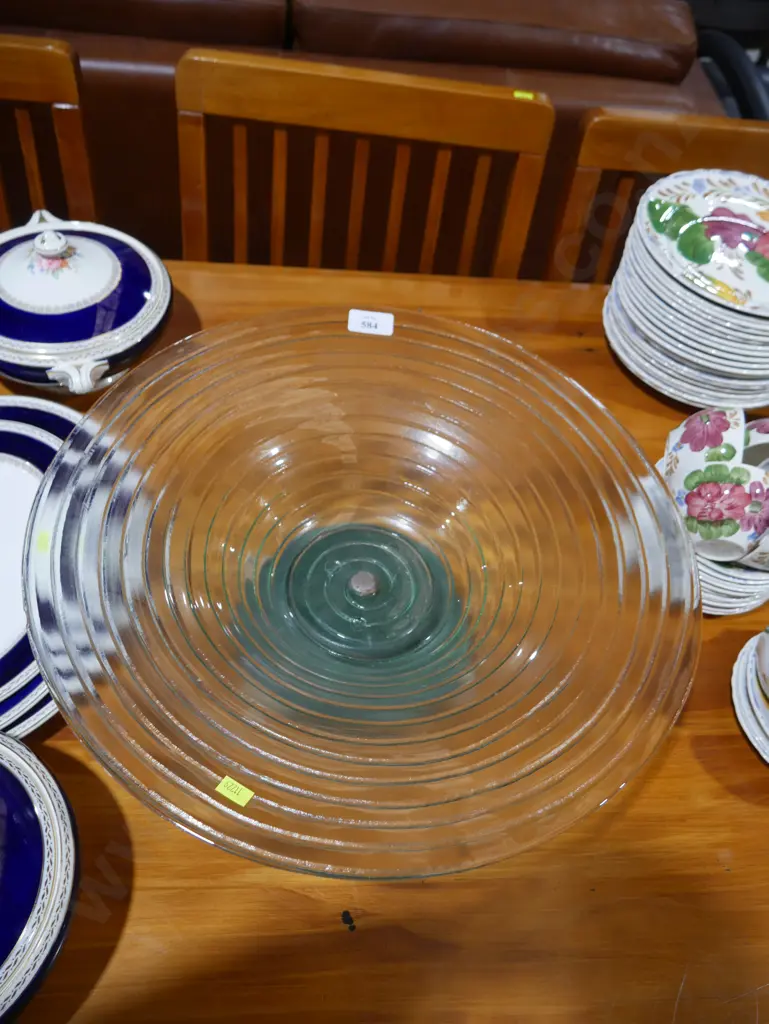 Large glass pedestal bowl Image 1++