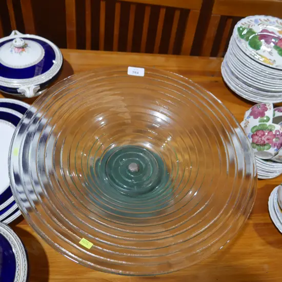 Large glass pedestal bowl