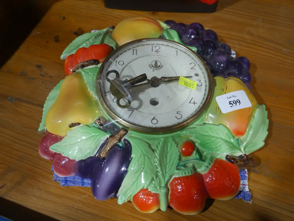 German porcelain fruit wall clock Image 1++