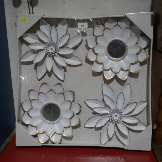 4 piece flower wall decor
