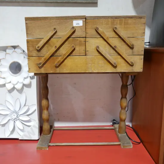 Wooden sewing box