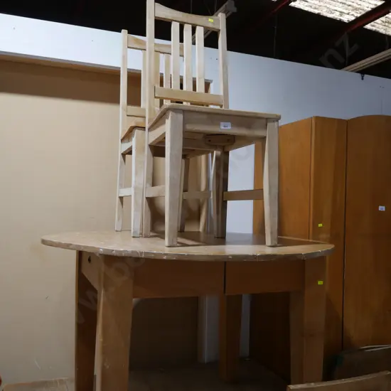 Dining table and two chairs