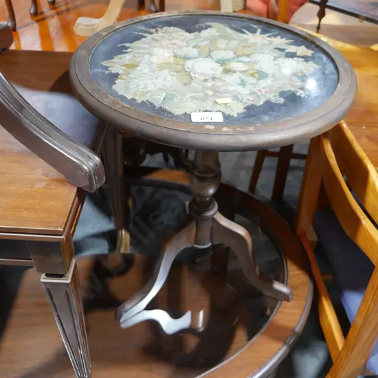 Tapestry top wine table