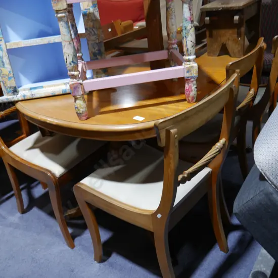 Extension dining table and six chairs